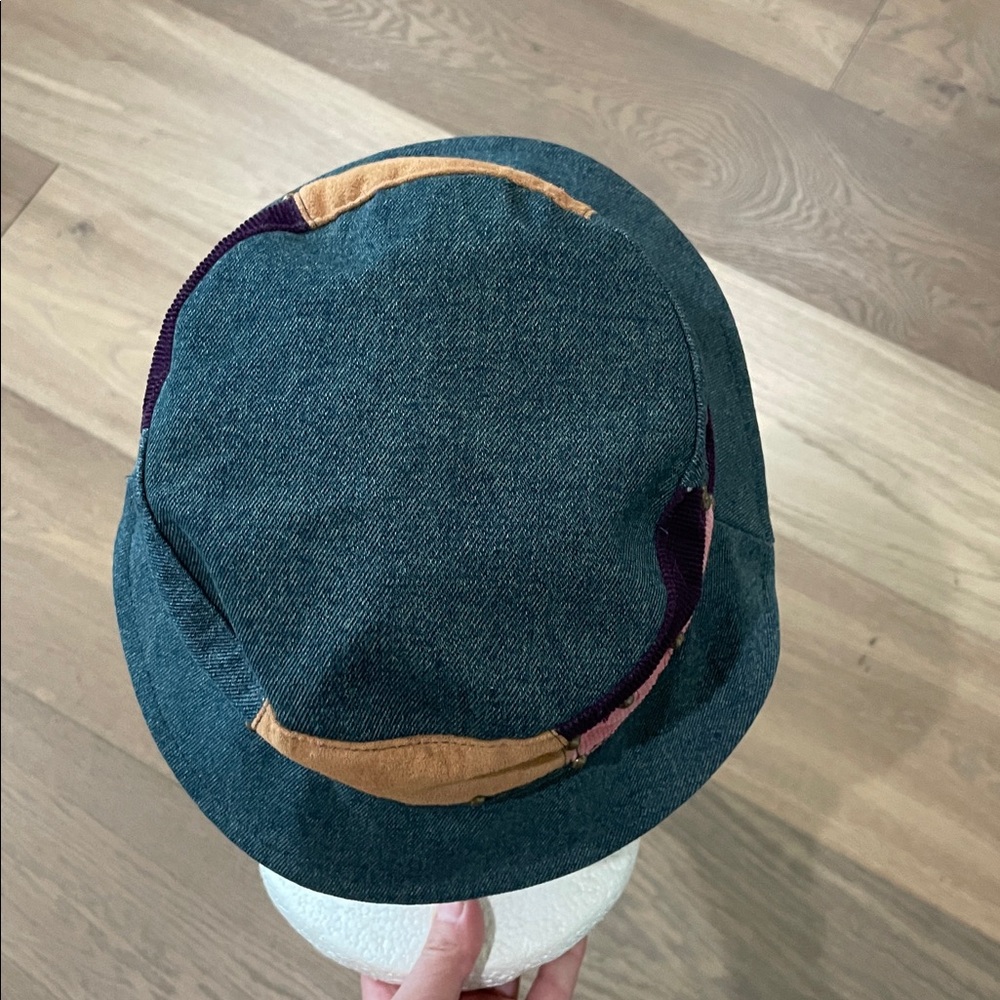 Patchwork Denim Bucket Hat Size Small - image 5